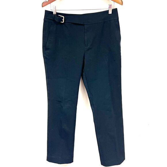 Ralph Lauren black pants with gold side buckle Sz 8 - Picture 1 of 6